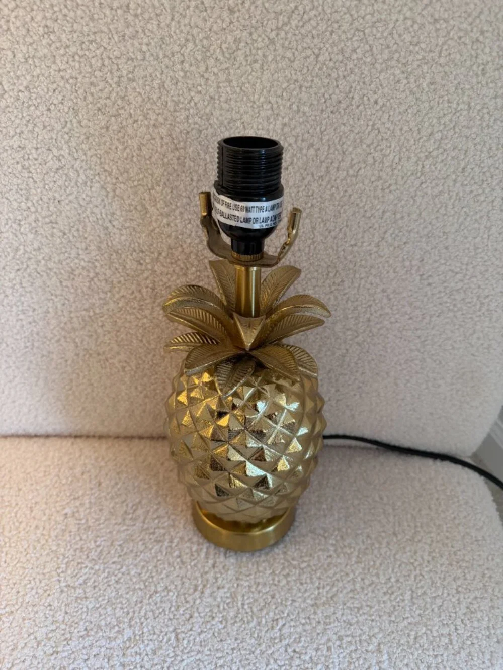 Cost Plus World Market Gold Metal Pineapple Shaped Table Lamp